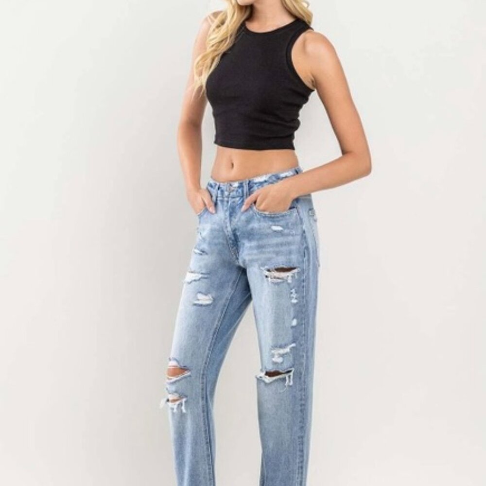 Flying Monkey High Rise Cuffed Boyfriend Jeans